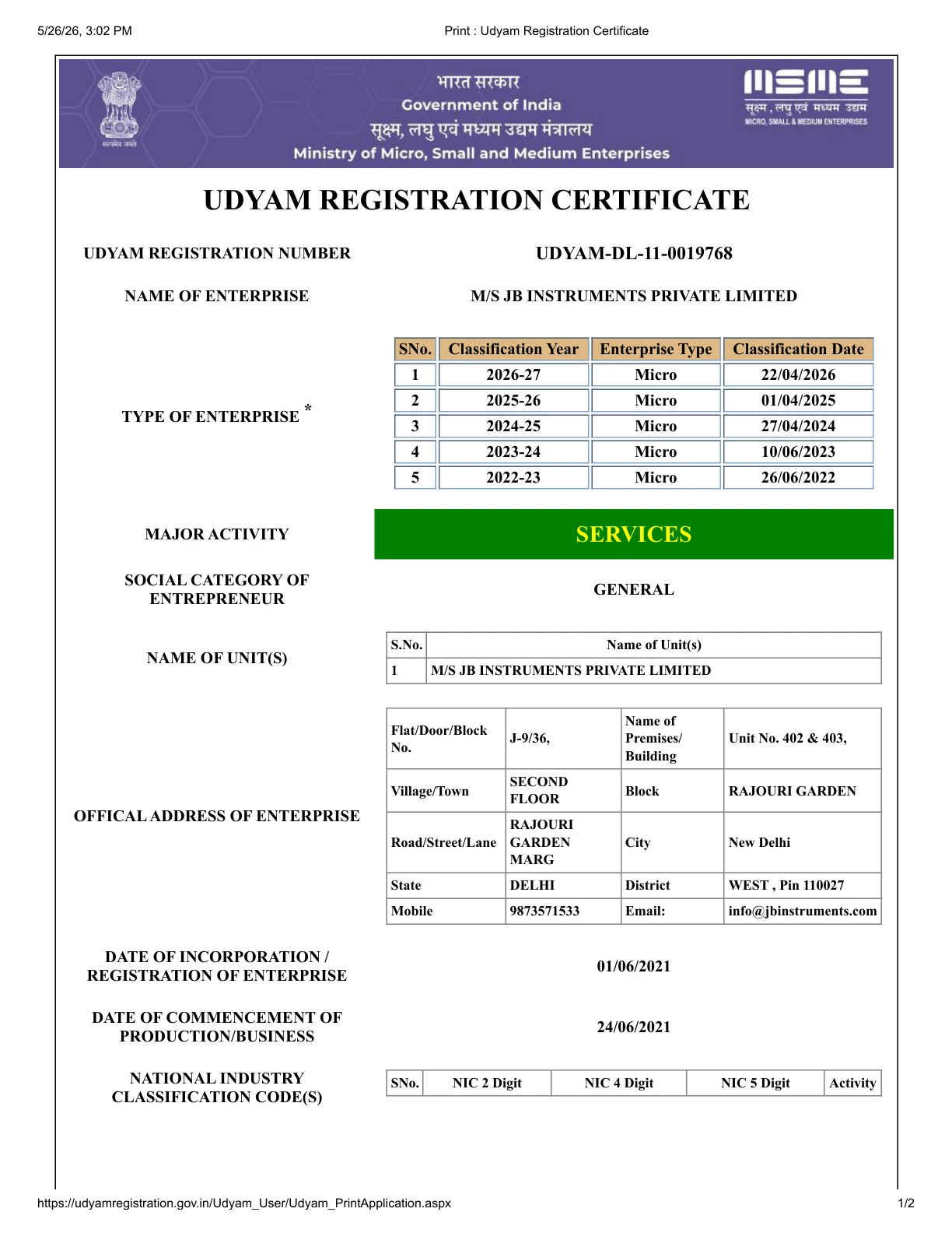 Udyam MSME Registration